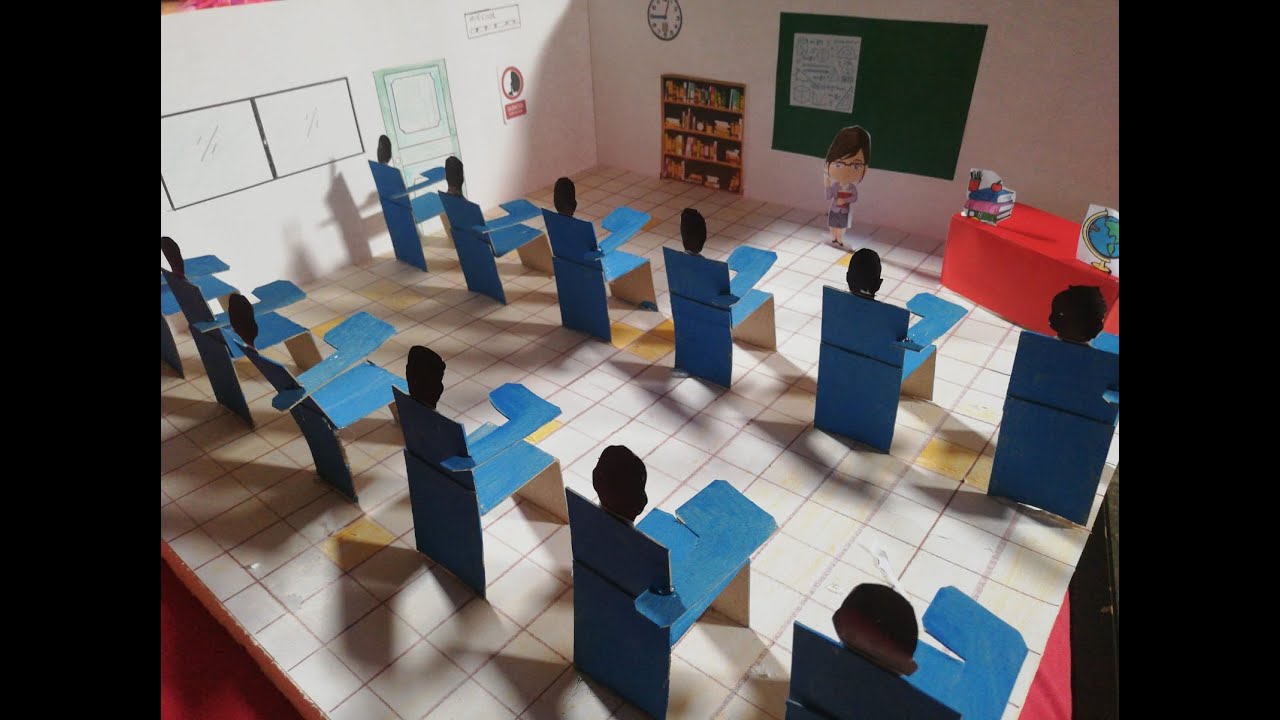 Un aula de clases en maqueta paso a paso // Maqueta escolar // - YouTube