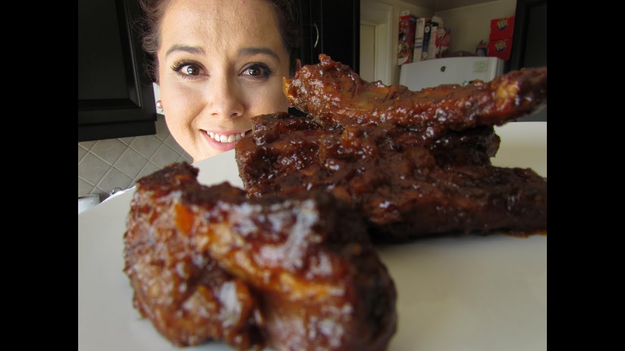 Costillitas de puerco en salsa barbecue casera/Marisolpink