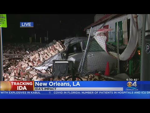 New Orleans Buildings Damaged, Power Out Due To Ida
