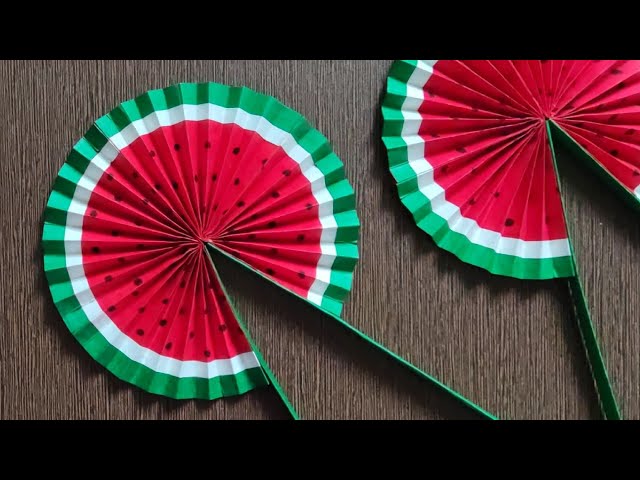 Cute Paper Pop Up Fans /DIY Watermelon Hand Fans