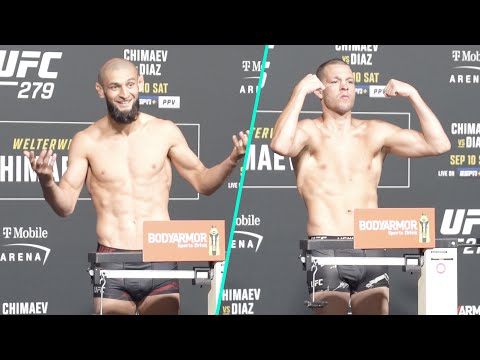 UFC 279 Chimaev vs Diaz pesée officielle - Khamzat se loupe complètement (+4 kilos)