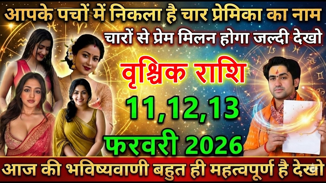 वृश्चिक राशि आपके पर्चा में निकला है चार प्रेमिका का नाम चारों से प्रेम मिलन होगा जल्दी देखो