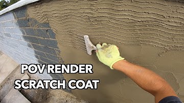 Applying scratch coat render