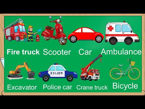 Video Dạy bé học tiếng anh với các loại xe phương tiện giao... - youtube