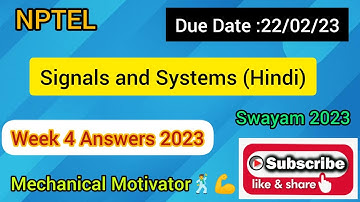 Signals and Systems (Hindi) | Week 4 Quiz | Assignment 4 Solution | NPTEL | SWAYAM 2023