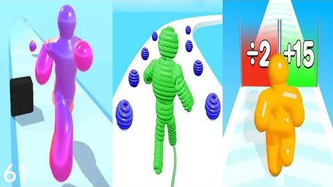 Blob Run 3D vs Rope Man Run vs Tall Man Run - Triple Gameplay 61 (Android/iOS).