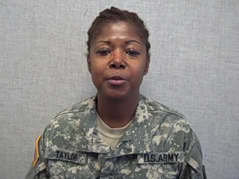 Phyllis Taylor with the Army National Guard thanke...