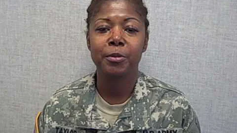 Phyllis Taylor with the Army National Guard thanke...