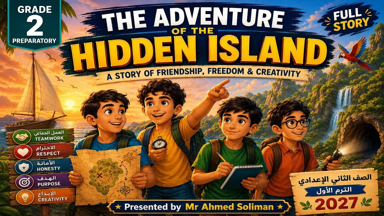 The Adventure of the Hidden Island | قصة الإنجليزي كاملة | الصف الثاني الإعدادي الترم الأول 2027