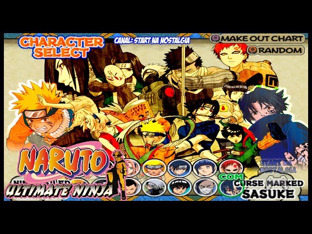 Naruto Ultimate Ninja 1 - [PS2] - LISTA TODOS PERSONAGENS / ALL CHARACTERS  