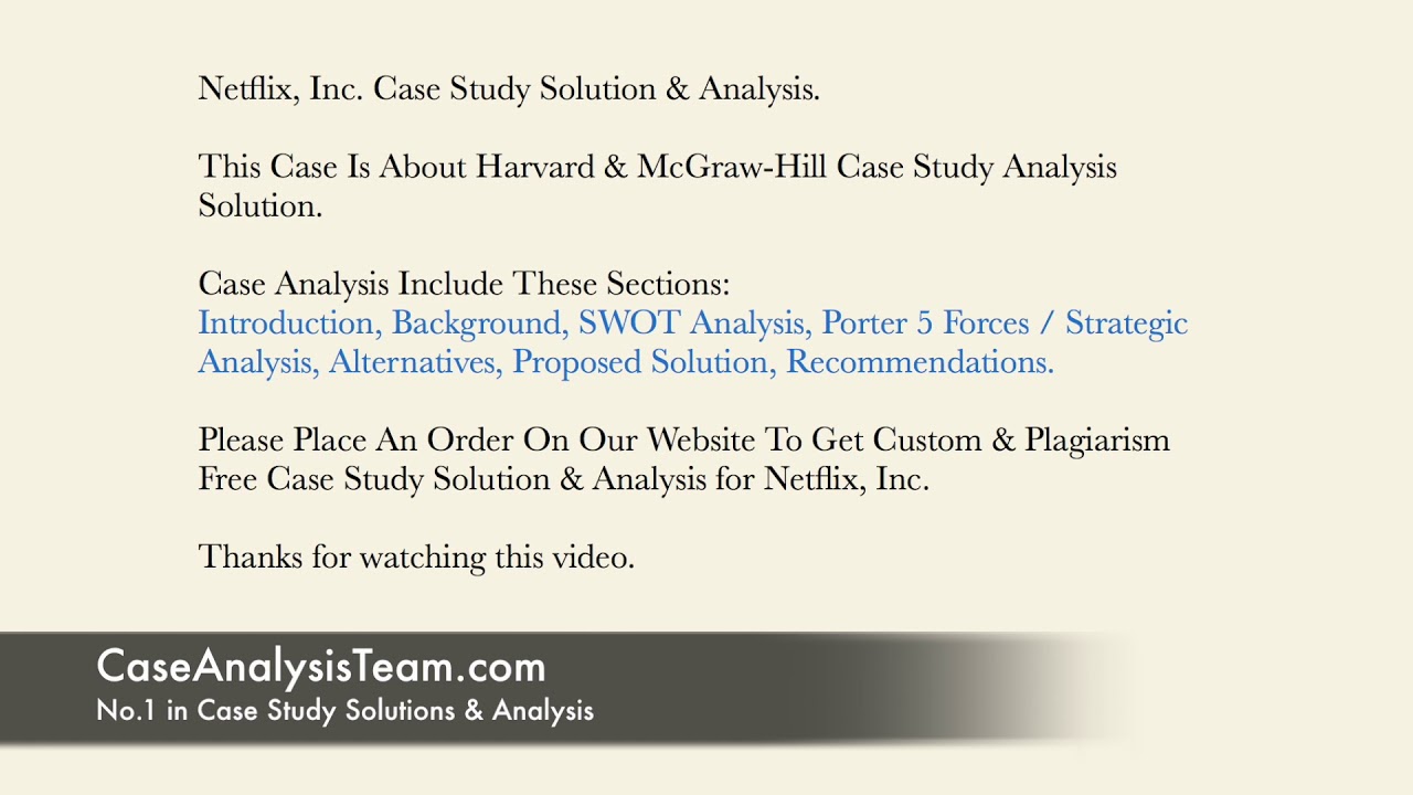 netflix inc case study solution analysis youtube netflix case study