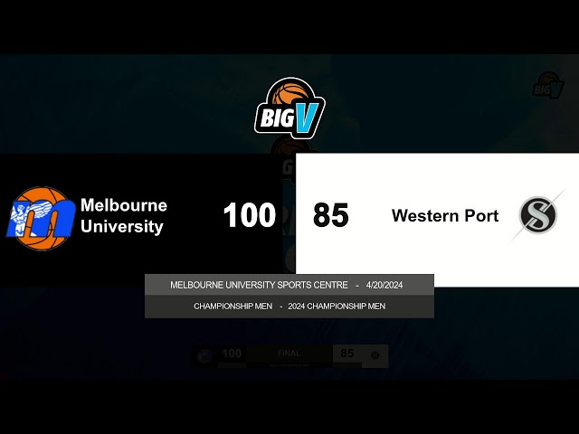 BigV Champ Men - Melbourne University vs Western Port - Round 3