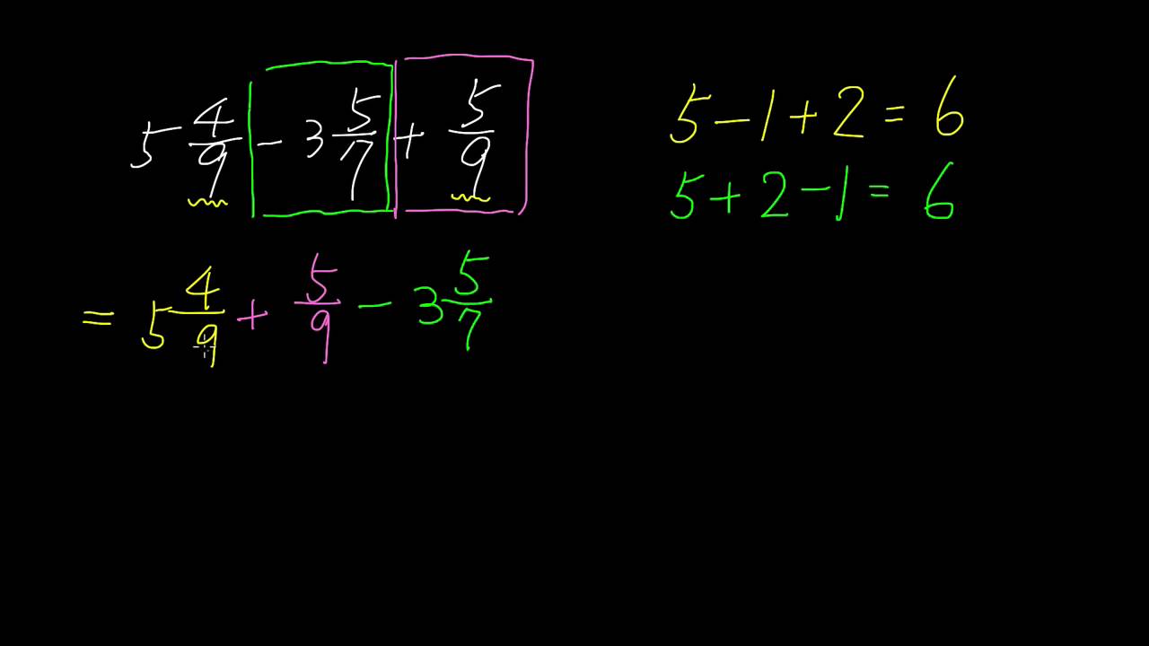 分數加減簡化計算1 Youtube