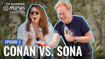 Conan & Sona Face Off In A Trash-Talking Game Of Cornhole | Conan O