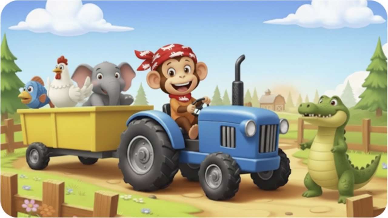 Monkey Funny: Monkey Farmer Fixes Tractor And Plows The Radish & Rice Field | Farm Work | Funny Farm