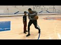 Melo Teaches His Son How To Jab