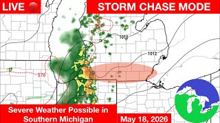 LIVE STORM CHASER- Severe Thunderstorms in Southern Michigan