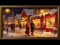 Snowy Christmas Shopping Street Painting