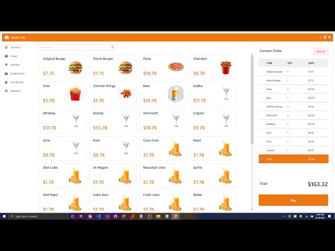 C Tutorial RestaurantCafeFast Food Point of sale POS UI design