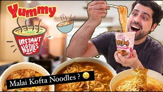 Eating Most Unique Instant Noodles for 24 hours || Malai Kofta Noodles🥴Mutton Rogan Noodles 🤨