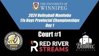 17u Boys  DAY 1  East Court  U of W  Volleyball MB Provincials sponsored by Baltic Athletics