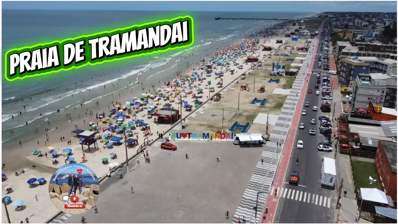 Praia de Tramandai vista do alto com drone