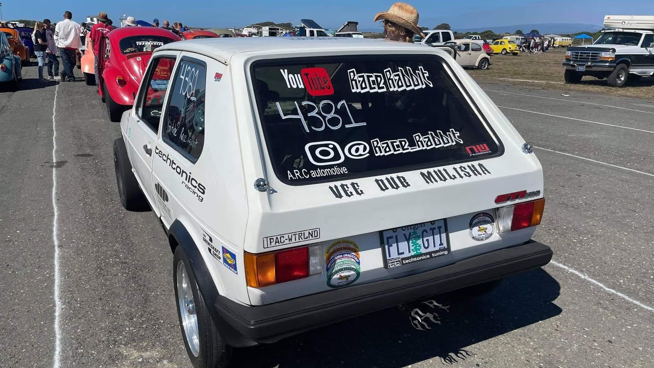 Volkswagen Rabbit Drag racing at the beach Pt2. Elimination rounds at ...