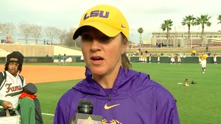 LSU softball post game interviews following 16-0 win over Florida A&M