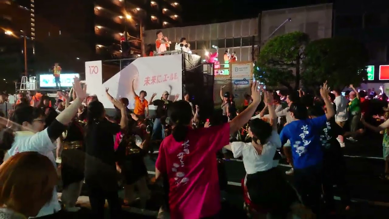 岡山うらじゃ2023総踊り「結～YUI～」安井優子さん生歌　うらじゃ2023市役所筋総踊り