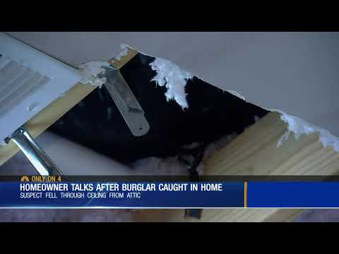 Burglar Falls Through Ceiling While Hiding From Police