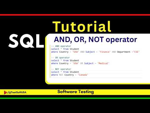 SQL Tutorial | AND, OR, NOT Operator example