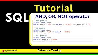 SQL Tutorial | AND, OR, NOT Operator example