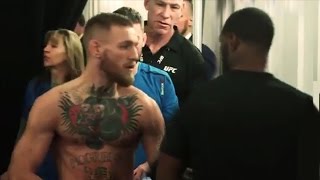 Conor McGregor \&Tyron Woodley react to their intense moment at weigh-ins