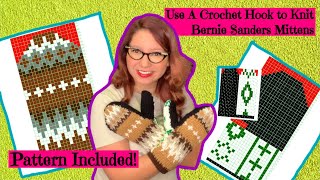 Knit Bernie Sanders Mittens with a Crochet Hook Knit Bernie Sanders Mittens with a Crochet Hook