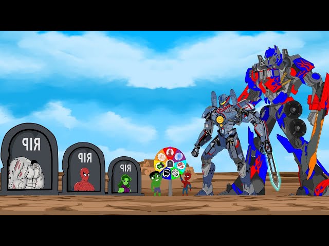 HULK & SPIDER MAN vs Transformers Optimus Prime - Pacific Rim: Returning from the Dead SECRET -FUNNY class=