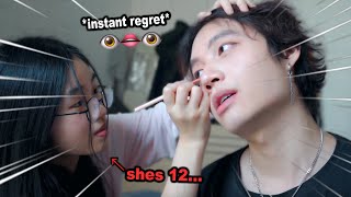 I Let My Sister Do My Kpop Idol Makeup (Regret)