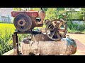 Restoration of giant industrial air compressors | Restore of the 10 Hp large capacity steam pump