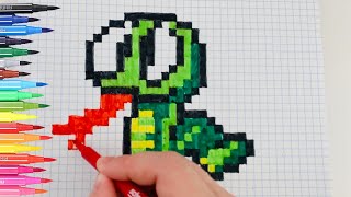 Змею 🐍 Рисуем По Клеточкам 💖 Рисунки По Клеточкам - Pixel art.