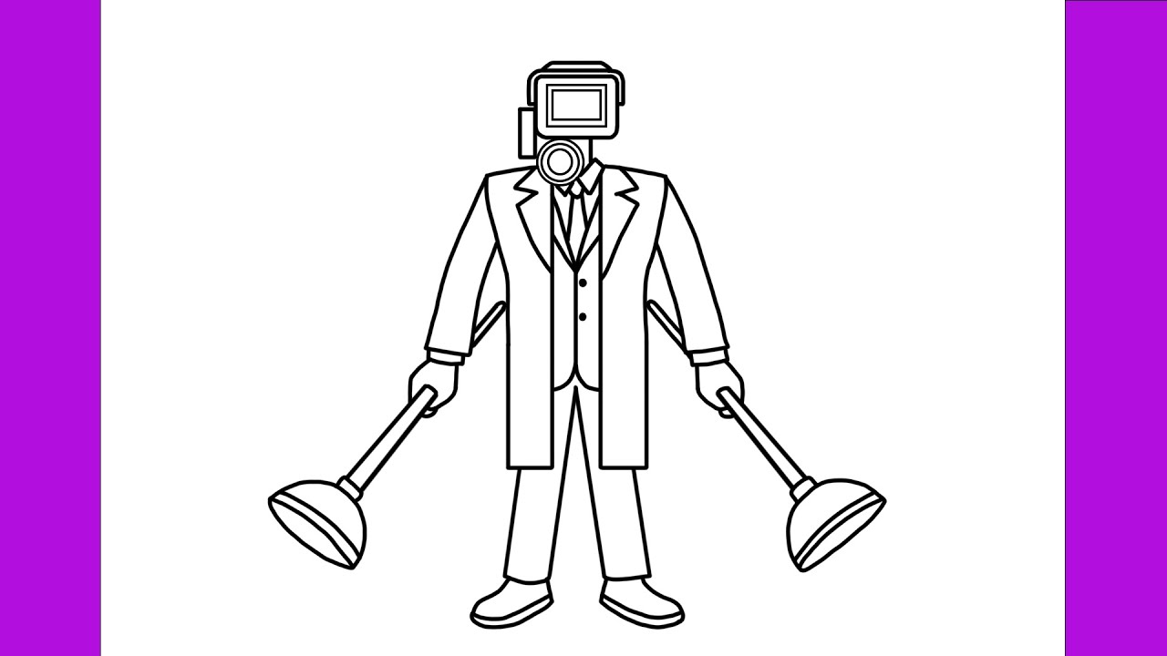 How to Draw Easy Plunger Cameraman Skibidi toilet YouTube