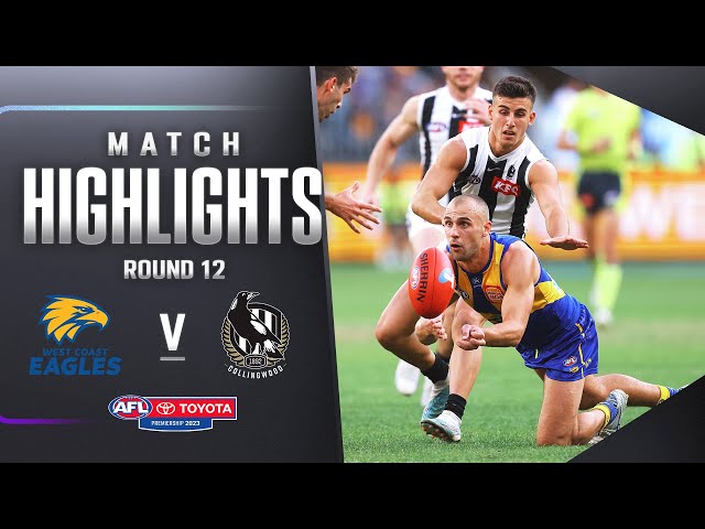 West Coast Eagles v Collingwood Highlights, Round 12, 2023