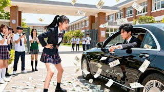 A cute girl is hit by a CEO on his bike and he coldly throws money to send her away