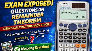 HOW TO SOLVE REMAINDER THEOREM USING CALCULATOR HACK TRICK #calculatorhacktrick