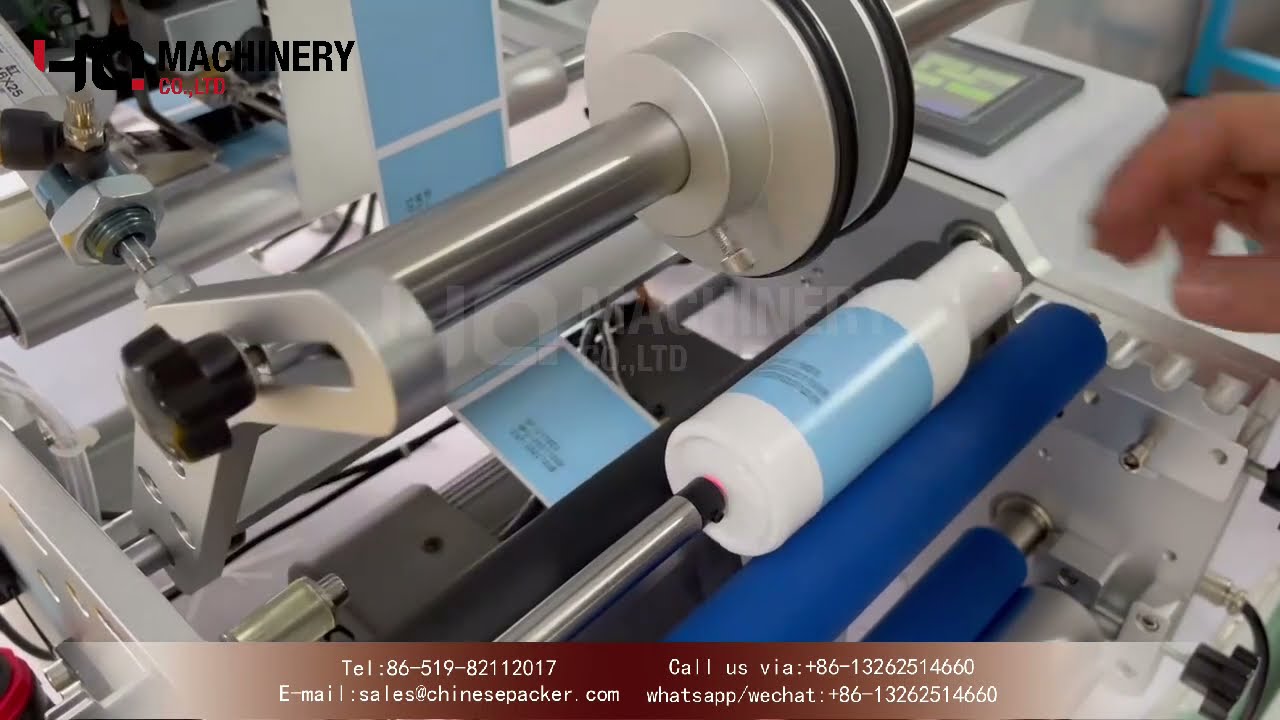 semi auto labeler with date coder|YQ machinery round bottle label application machine