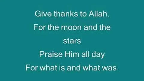 Zain Bhikha Give thanks To Allah Lyrics