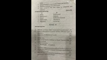 #icse/class-7th/ Physics only sound chapter question  paper//2nd term unit test 22-23