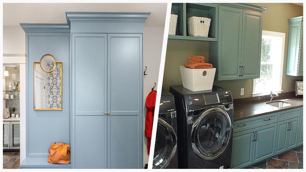75 Laundry Room With Blue Cabinets And Red Cabinets Design Ideas You'll ...