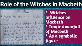 Role of Witches in Macbeth by William Shakespeare l