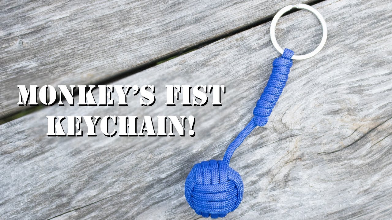 Monkey Fist Paracord Keychain Chain Keyring MilitarySteel Ball Survival Outdoor