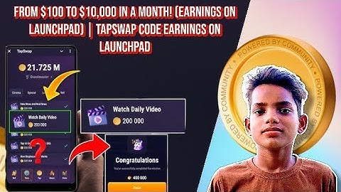 From $100 to $10,000 in a month! (Earnings on Launchpad) | Tapswap Code Earnings On Launchpad #tap