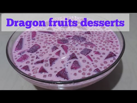 Dragon Fruits Desserts with Evaporated milk